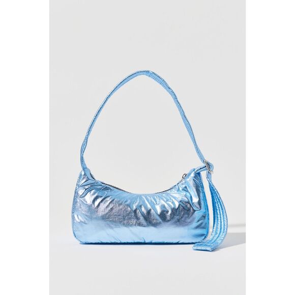 Baggu Blue Metallic Cargo Shoulder Bag Purse - Picture 4 of 8